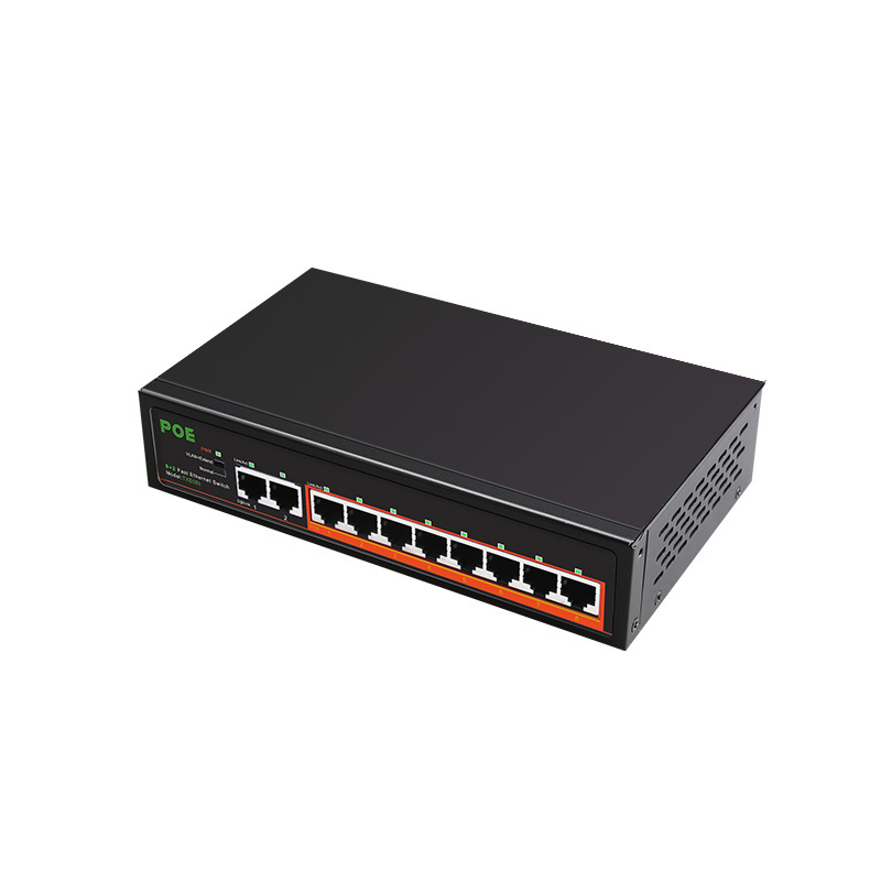 CCTV 52V 100M unmanaged 8 +2 uplink ports POE Network switch with good price