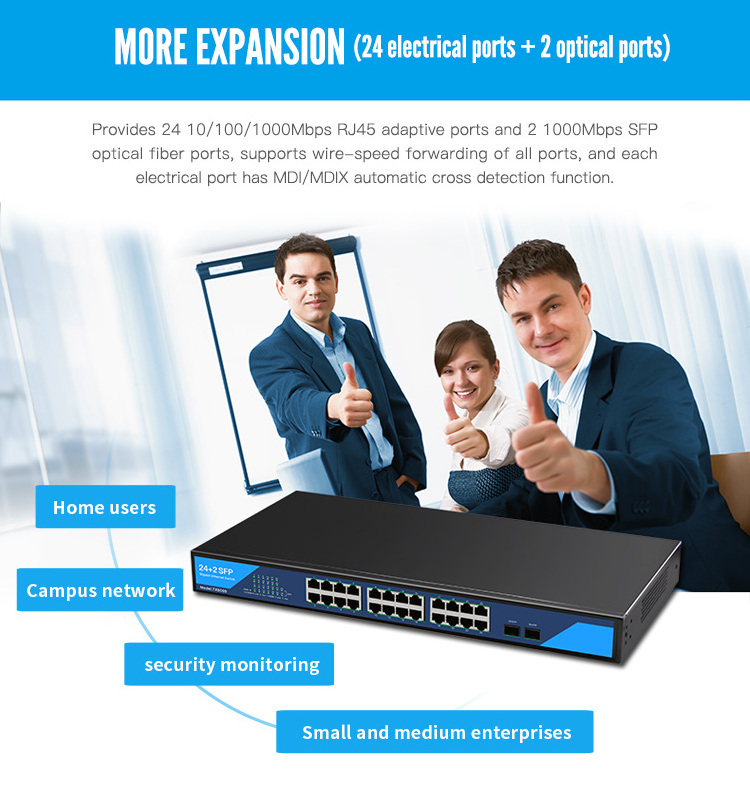 24 port gigabit ethernet switch network switches with sfp ports