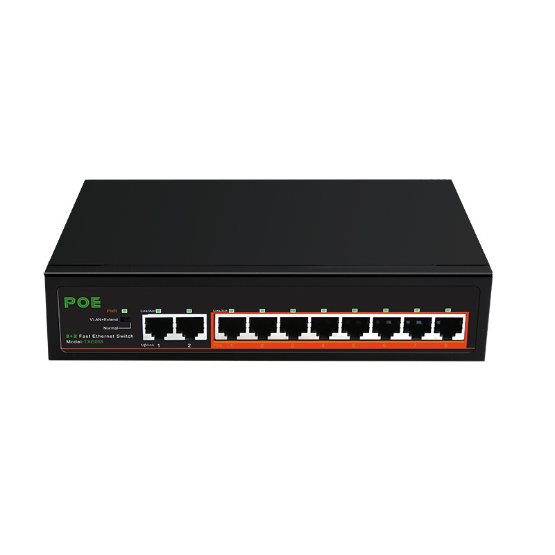 CCTV 52V 100M unmanaged 8 +2 uplink ports POE Network switch with good price