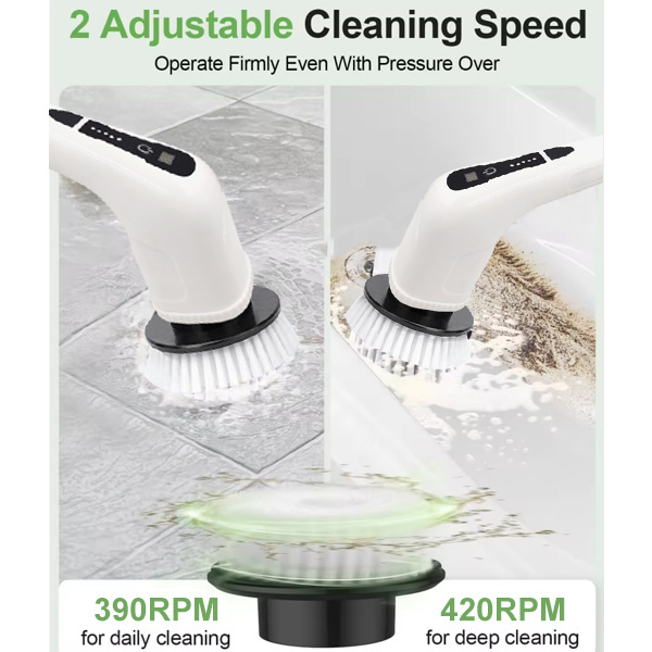 Dish washing gun electric spin scrubber 360 cordless powerful magic brush 7-in-1 handheld kitchen electric cleaning brush