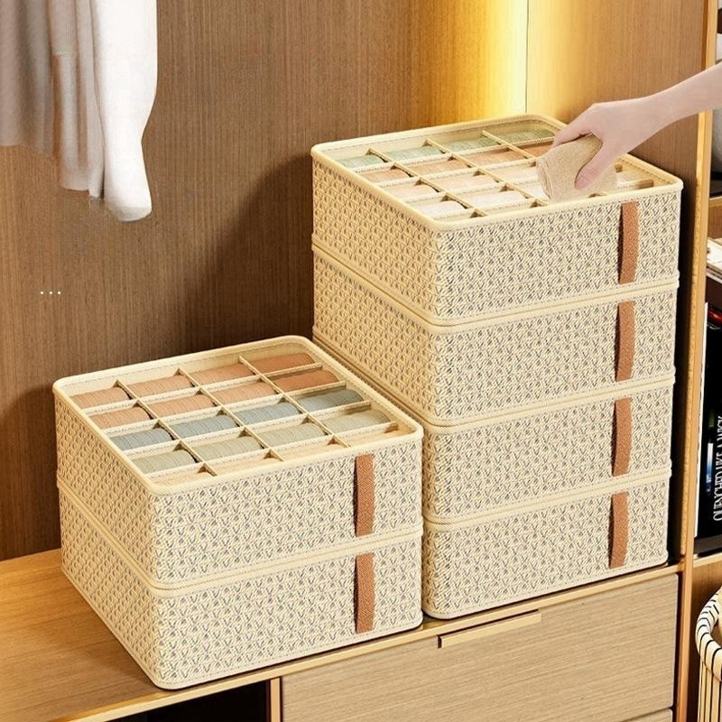 Wholesale Hot sell wardrobe underwear organizer foldable panties socks bra storage box drawer underwear storage