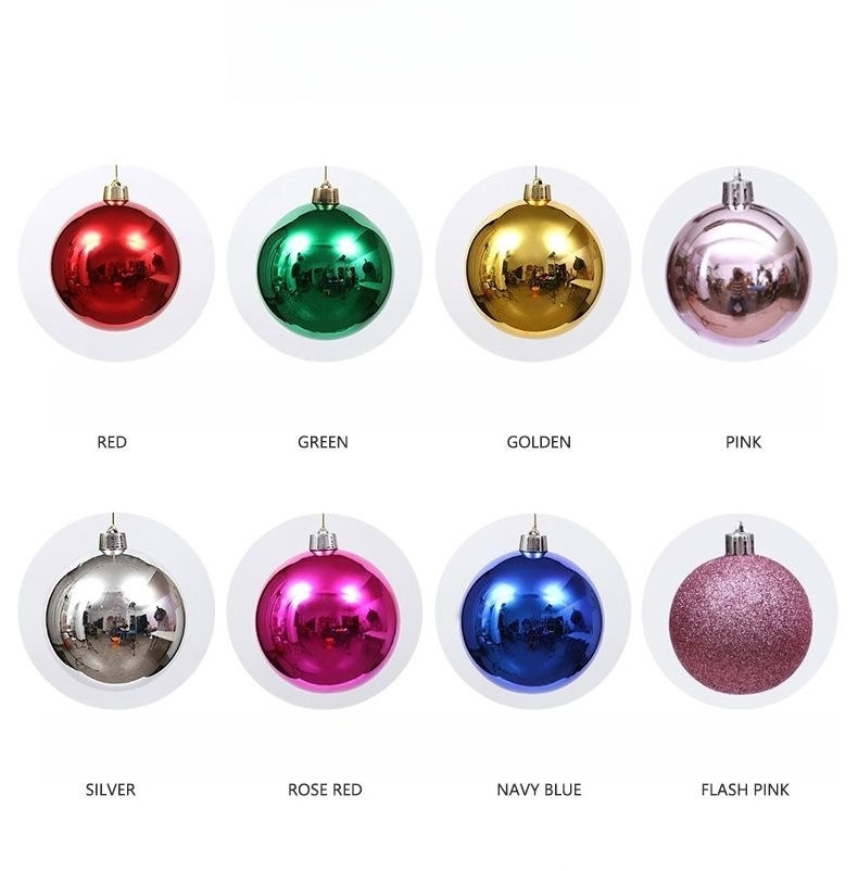 Ornament Christmas Decor Ball 3CM 4CM 6CM 8CM christmas ornaments balls Attractive Plastic Glass Painted Christmas Hanging Ball