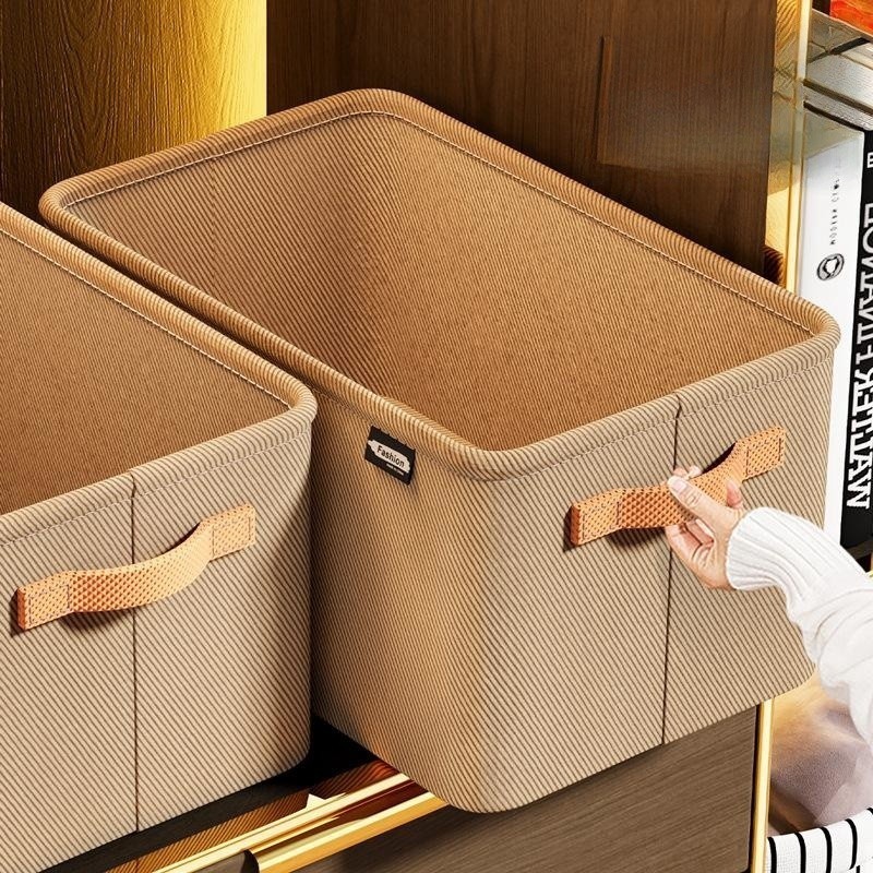 Hot Selling Non-woven clothes organizer closet storage steel frame home wardrobe organizer basket storage box with handles