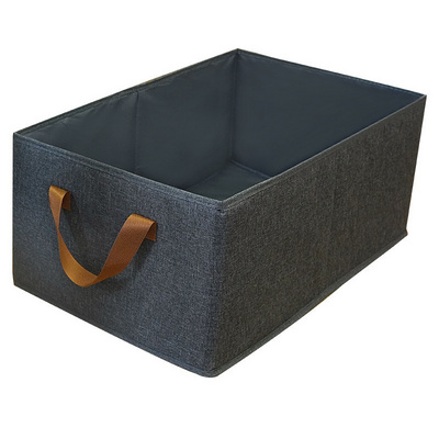 Factory Wholesale Foldable Storage Bins - Frame Storage Box Linen Fabric Stackable Clothes Container Organizer