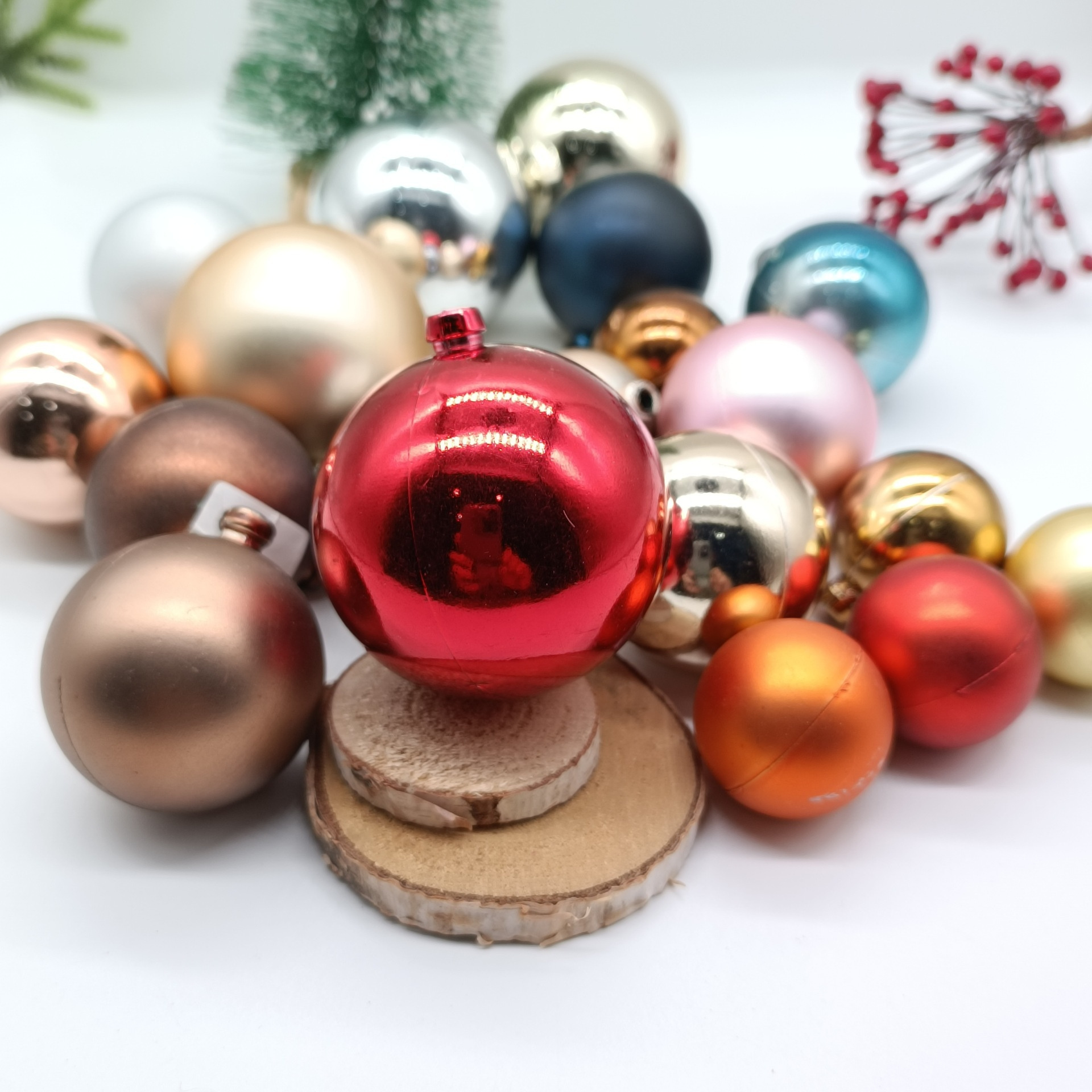 Ornament Christmas Decor Ball 3CM 4CM 6CM 8CM christmas ornaments balls Attractive Plastic Glass Painted Christmas Hanging Ball