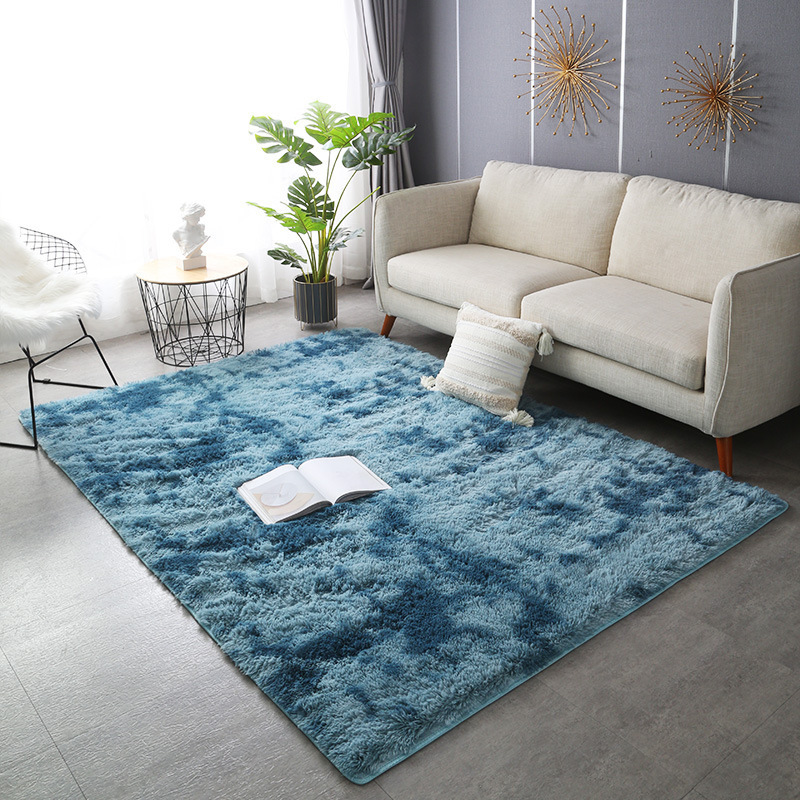 Wholesale Rugs Living Room Large Area Rugs Sets Rainbow Tie-dye Long Pile Carpet Bedroom Floor Rug Bay Window Bedside Carpet