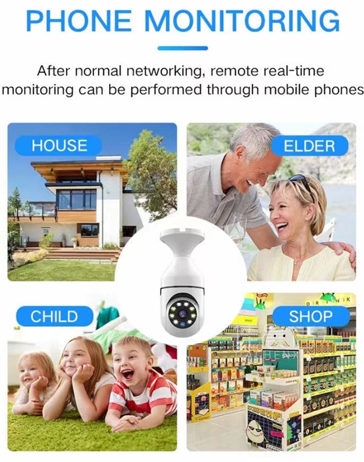 Light Bulb Security Camera 360 Degree Panoramic Wireless VR CCTV Camera Network IP WIFI Outdoor Remote Bulb Camera