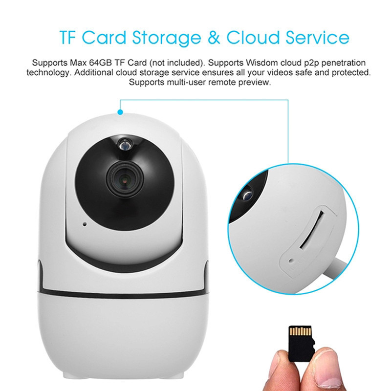 Wireless WIFI Camera Mobile Remote 360-degree CCTV Automatic Tracking Monitoring Alarm Baby Monitor Camera