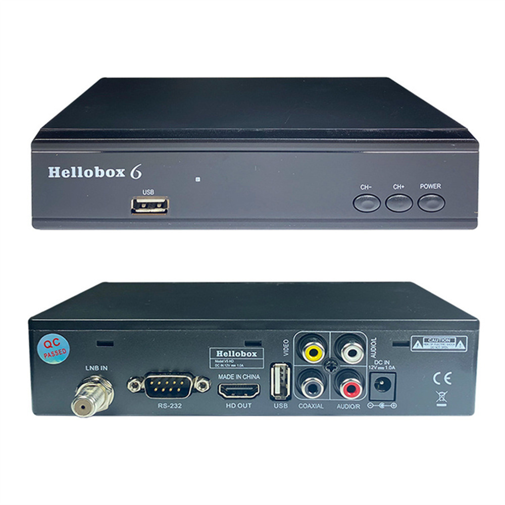 Hellobox 6 Satellite TV Receiver H.265 HEVC 1080P MultiStream/T2MI TV BOX Decoder DVB S2 Tuner Recepto Hellobox6