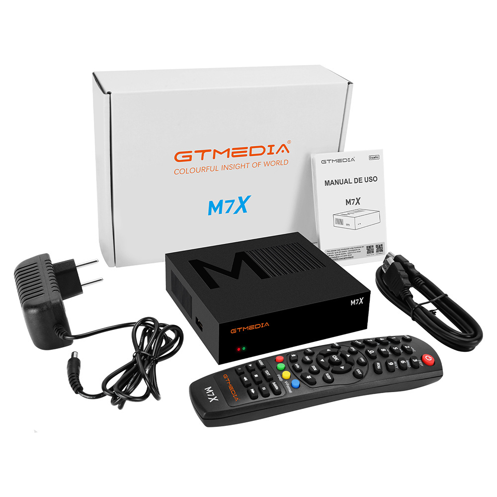 Original factory GTmedia M7X DVB-S2 VCM ACM Multi-Stream SKS HEVC Twin Tuner set top box IKS SKS satellite receiver