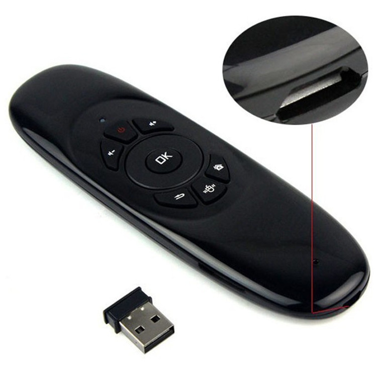 C120 2.4G Mini Wireless Air Mouse & Qwerty Smart Remote Control with gyroscope for Smart TV BOX/Mini PC /Set Top Box