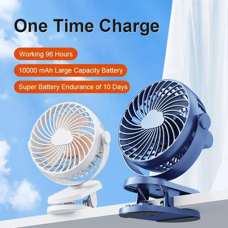 2400mAh  Factory Wholesale Stand Clip Wall-mounted Mini Fan Circulating Wind Fans Portable Rechargeable 3D Table Plastic fan