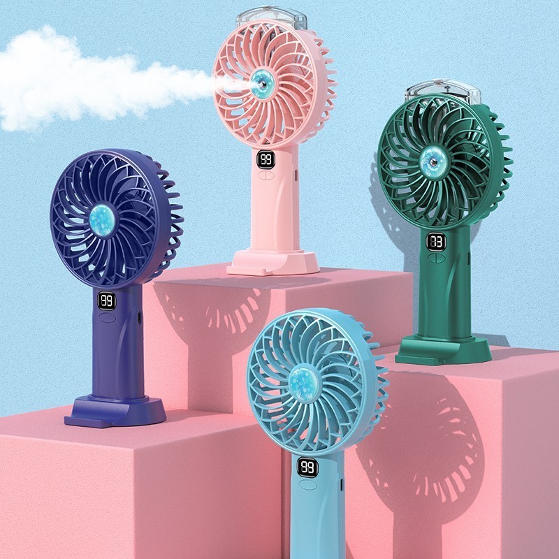 2400mAh Battery Multifunctional Portable Water Mist Rechargeable Fan Handheld Spray Mini Fan