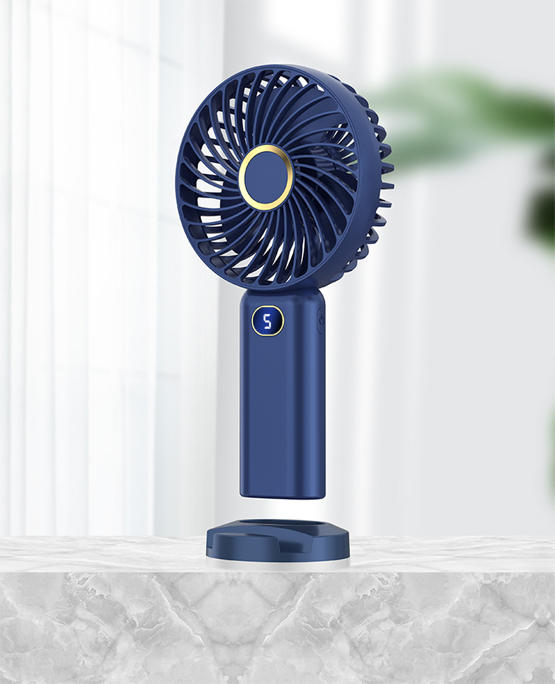 wholesale kc Portable usb 2400mAh rechargeable fan mini electric handheld fan LED Display office desktop air fan