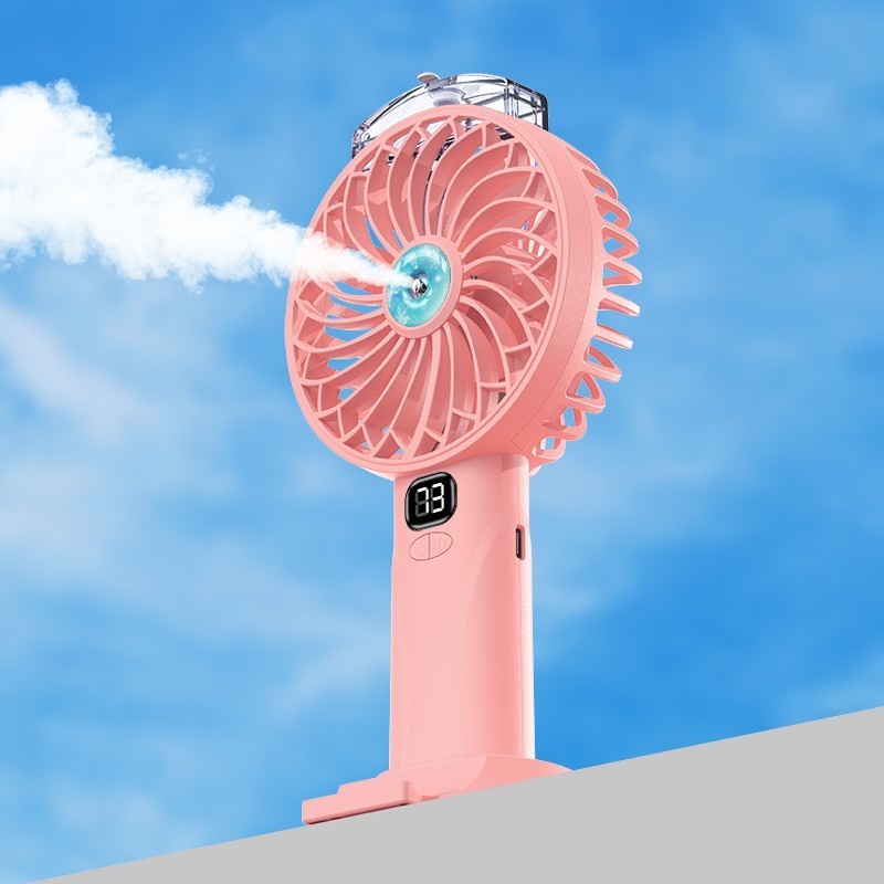 2400mAh Battery Multifunctional Portable Water Mist Rechargeable Fan Handheld Spray Mini Fan