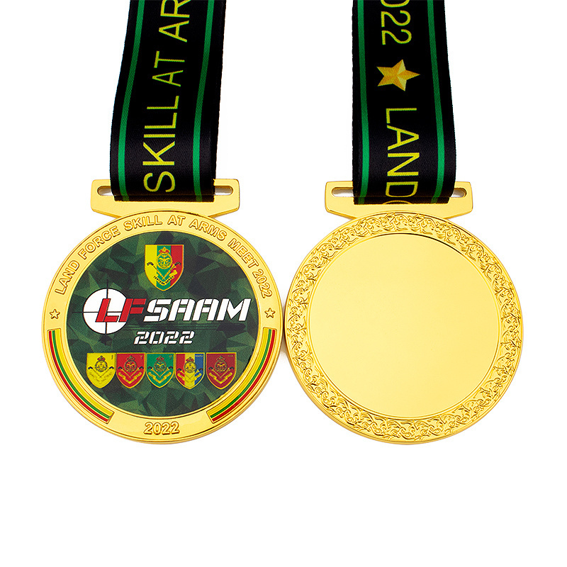 Wholesale zinc alloy marathon sports gold medal with high quality fiesta trophy blank custom 3d metal medal