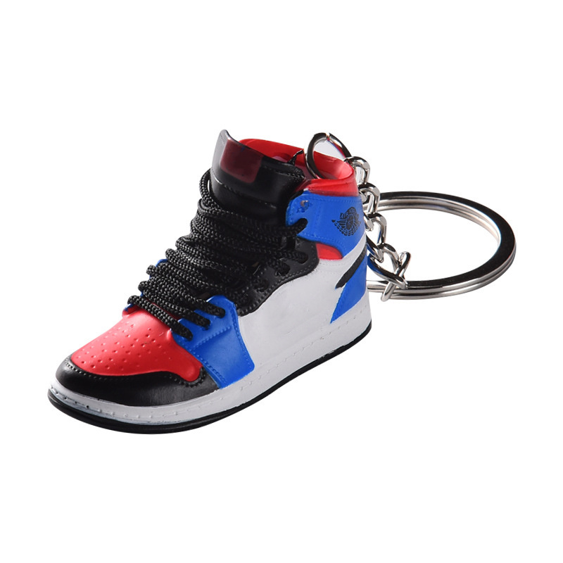 In stock PVC Rubber Keychains mini sneaker keychain 3d  shoes Keyrings with box customized pvc keychain