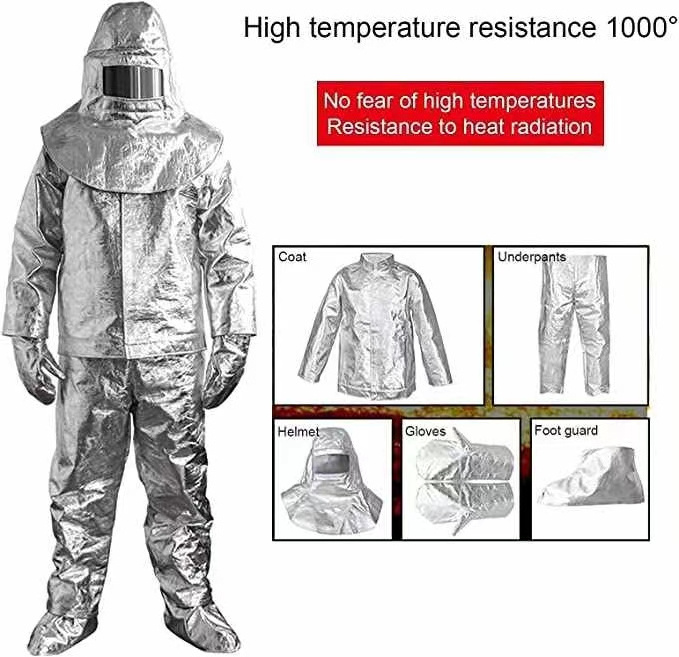 High Quality Wholesale Aluminized Fire Resistant Uniform 1000 Degree Aluminum Foil Heat Resistance Suit