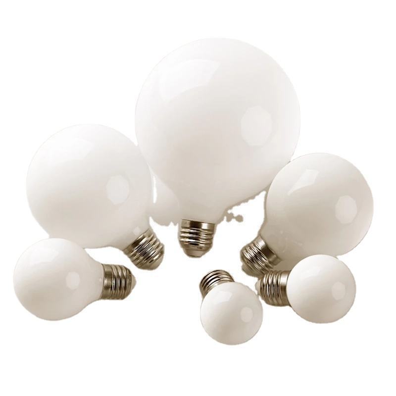 High Quality 85-265V Milky Glass Cover E27 Globe bulb Opal white G80 G95 G125 Milky White Light Bulb