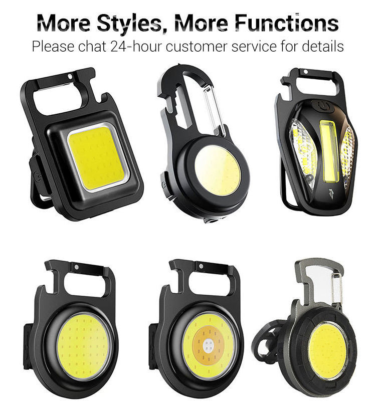 Wholesale Outdoor Portable USB COB Work Light Inspection Light Camping Mini Led Flashlight Cob Rechargeable Keychain Light