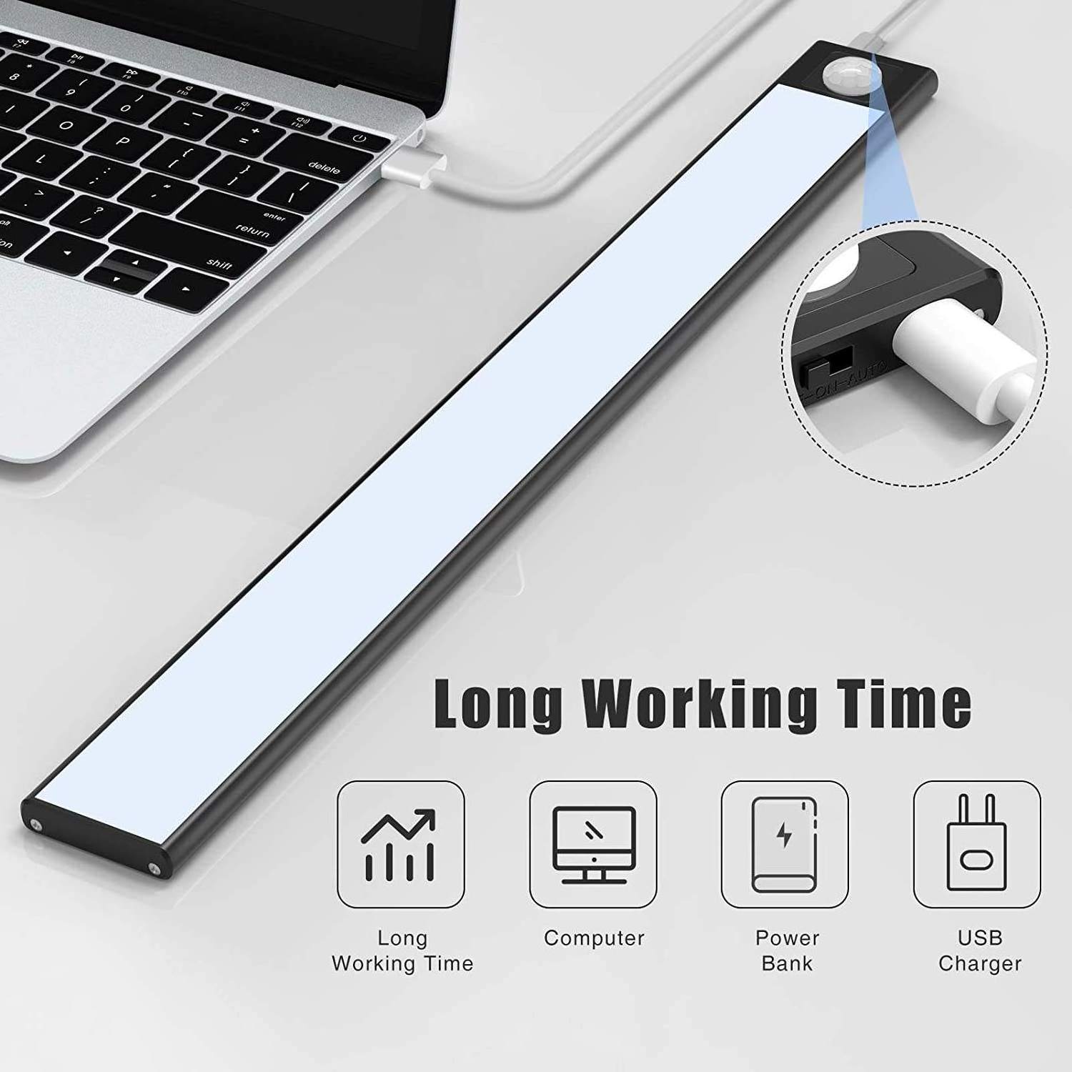 Ultra-Thin Usb Rechargeable Magnetic Led Closet Light Motion Sensor Rechargeable Cabinet Lights