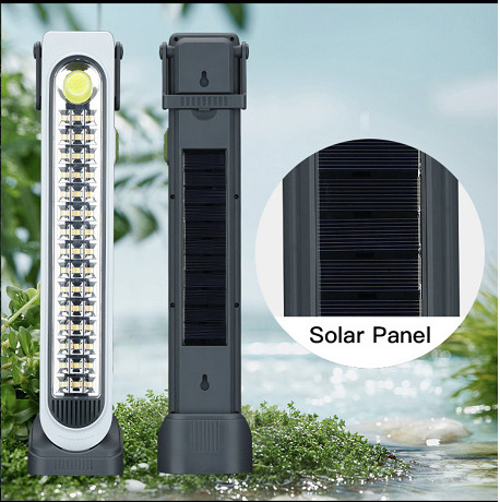 Wholesale solar power portable five mode lights emergency charge mobile power bank with hanging hole solar emergency light