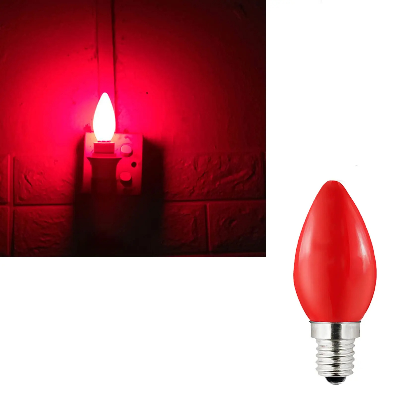 E12/e14 Candle Shape Bulb Led Energy Saving Light Bulb For Buddha Red Lotus God Lamp Light Buddhist For Chinese Wedding