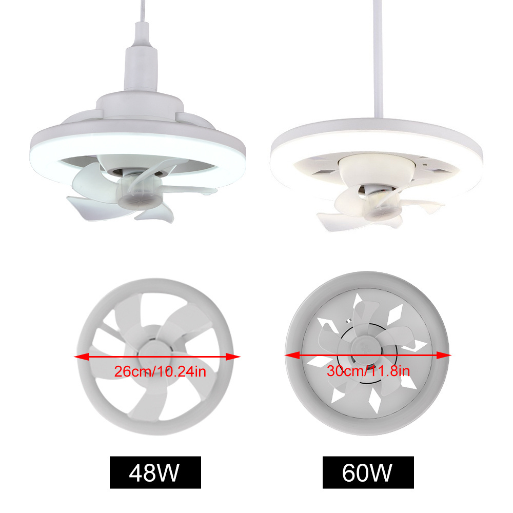 360 Rotating Ceiling Fan Light E27 Intelligent Fan With Remote Control Led Fan Light For Living Room Bedroom Top Light 85-265V