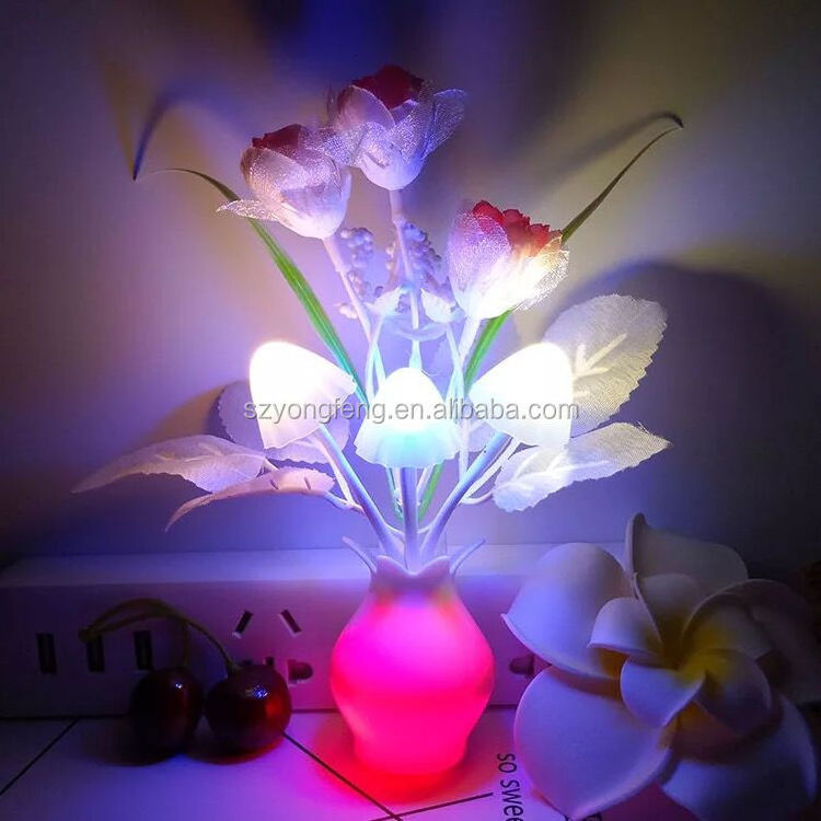 Color changing Plug-in LED Mushroom Dream Bed Lamp Sensor Led Night Light