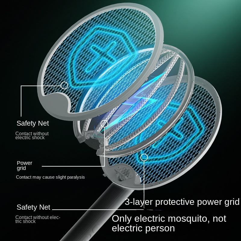 Foldable Plastic Electric Bug Zapper Fly Racket Flles Killer Trap Mosquito Swatter Bat Zapper Electric Mosquito Killer