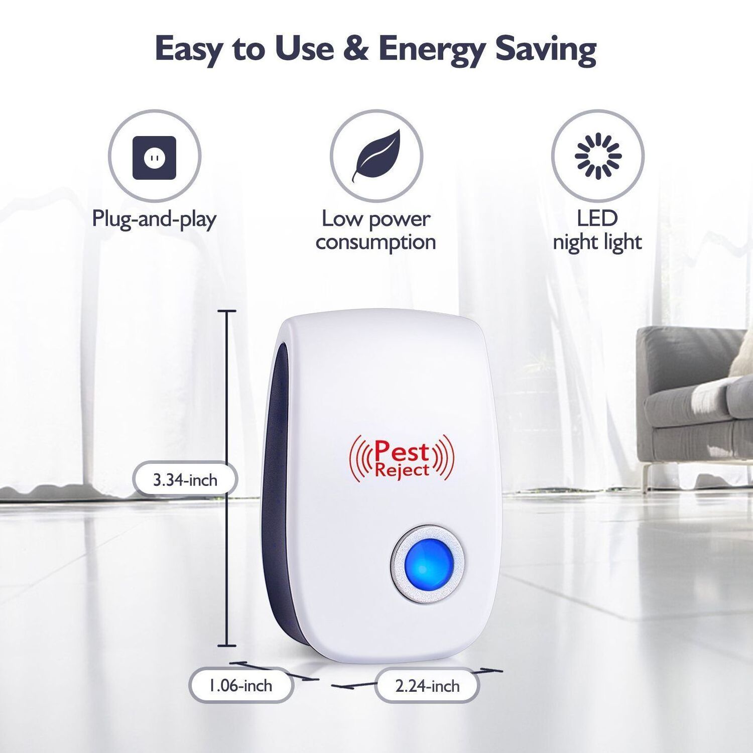 Multifunctional home ultrasonic pest repeller mosquito killer electric