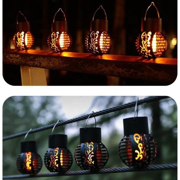 Solar Lights Outdoor Lantern Lights Flickering Flame Solar Powered LED String Light for Desk Patio Garden Pathway Yard