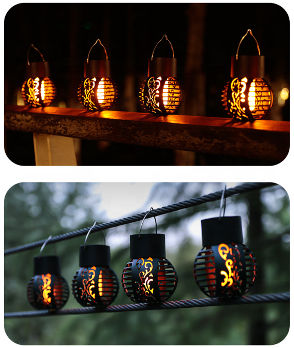 Solar Lights Outdoor Lantern Lights Flickering Flame Solar Powered LED String Light for Desk Patio Garden Pathway Yard