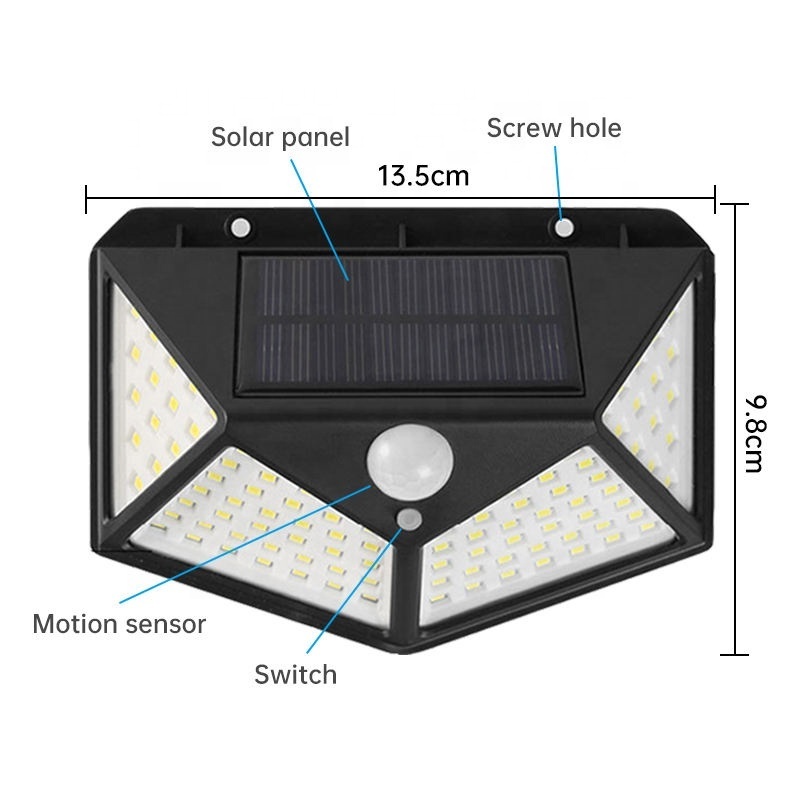 New Waterproof Pathway PIR 100 led Solar Motion Sensor Light For Home, Outdoor Emergency Security Garden Solar Wall Light