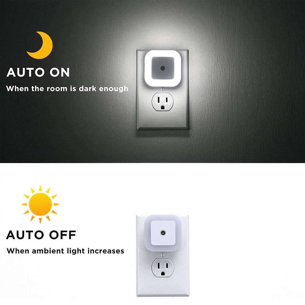 Led Night Light Smart Night Sensor  Plug In Wall Night Lamp Bathroom Home Kitchen Hallway Staireway Bedroom Nightlight