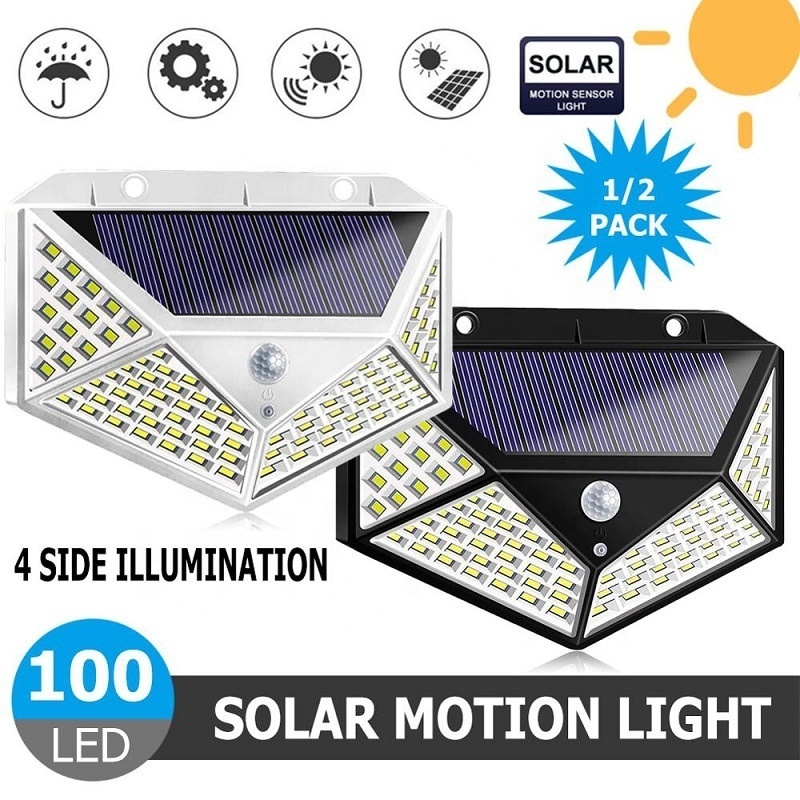 New Waterproof Pathway PIR 100 led Solar Motion Sensor Light For Home, Outdoor Emergency Security Garden Solar Wall Light