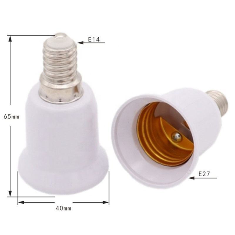 White E14 To E27 Led Lighting Lamp Holder Converter Screw Bulb Socket Adapter Led Saving Light Halogen Lamp Bases 3a 220v