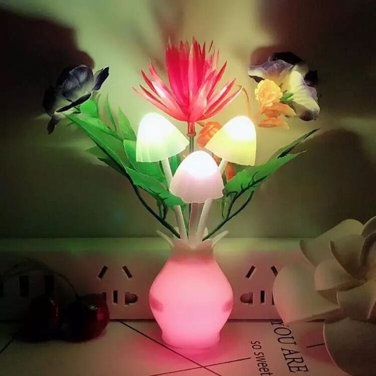 Color changing Plug-in LED Mushroom Dream Bed Lamp Sensor Led Night Light