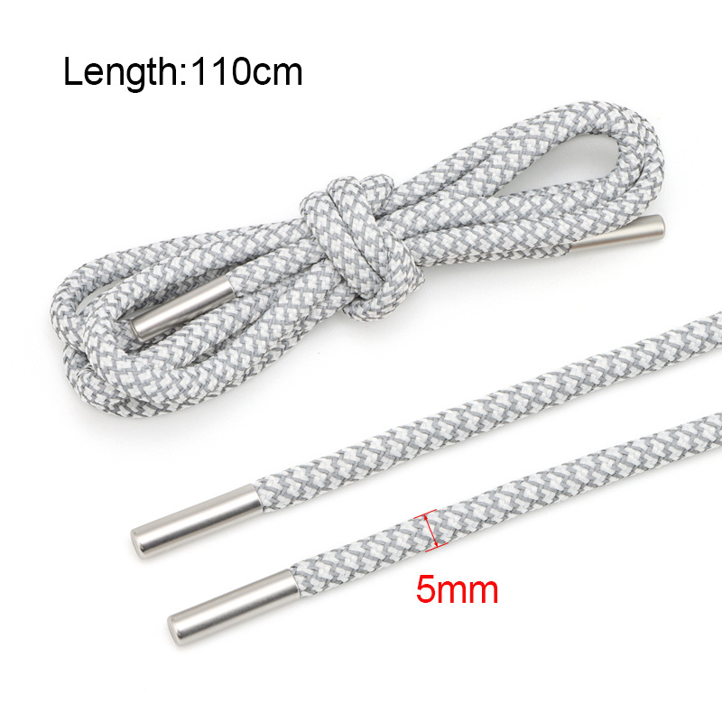 Wholesale 6mm Round Sneaker Shoelace Packing  Colorful Shoe Lace Printed Logo Lace for Shoe Sneaker Shoelace