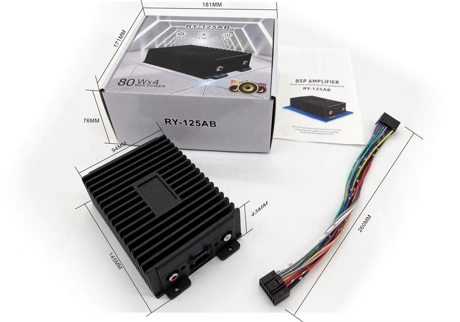 YZG AB Class 12V Digital  Equalizer Sound System Bass Woofer Subwoofer 7500W IC 4 Channel Speaker DSP Audio Car Amplifier