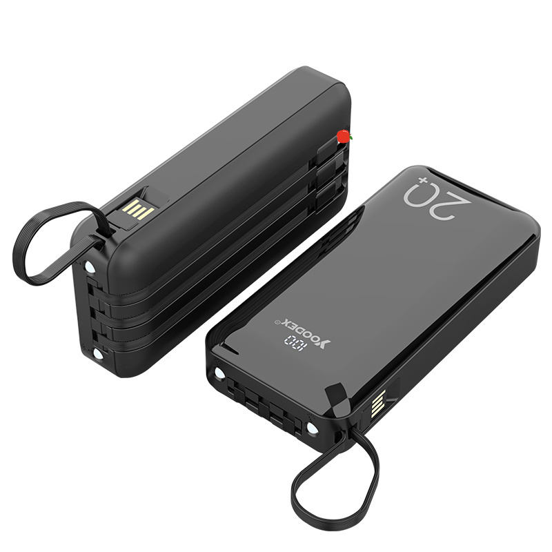 Yoodex E20 Portable 20000mAh Large Capacity Build-in Cable Power Bank with Digital Power Display