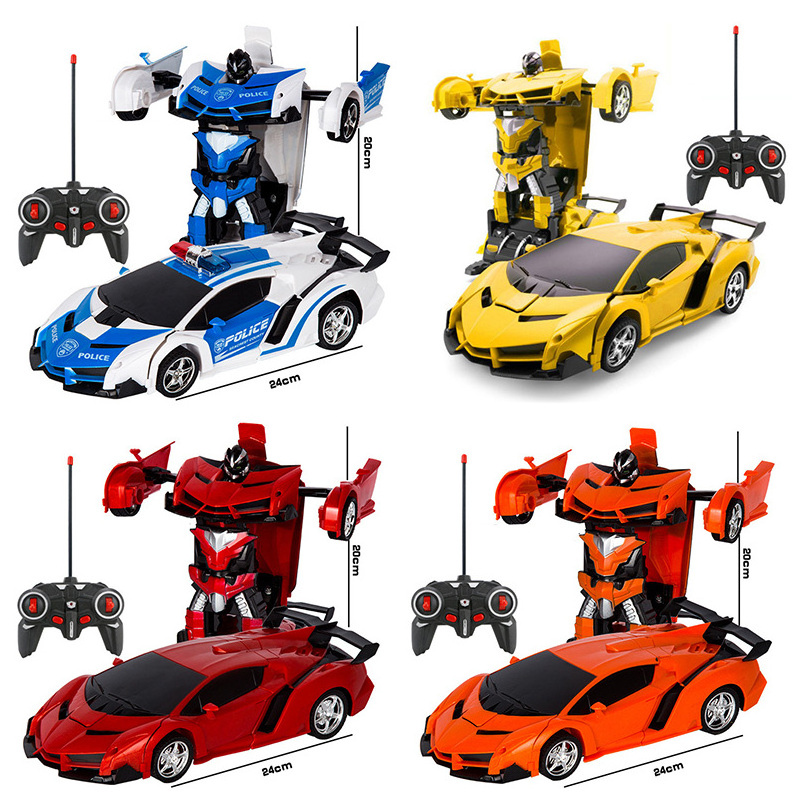 2024 New Electric RC Car Transformation Robots Kids Boys Toys Outdoor Sports Deformation Robots Model Transform Robot Toy Car