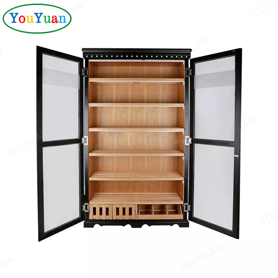 Large spanish cedar wood cigar display cabinet smoke shop display cabinets humidor cigar humidifier cabinet for dubai