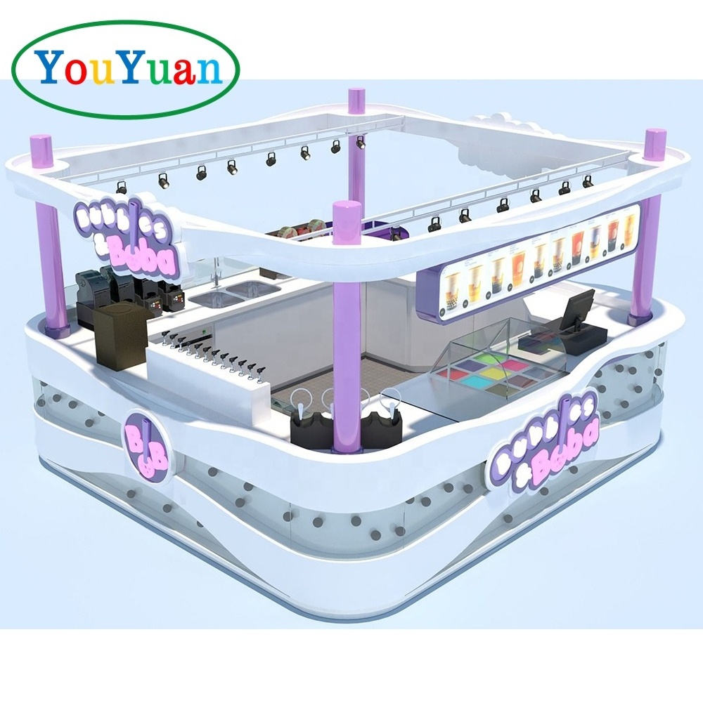 Fast food display showcase bakery showcase display cake led light bubble tea counter