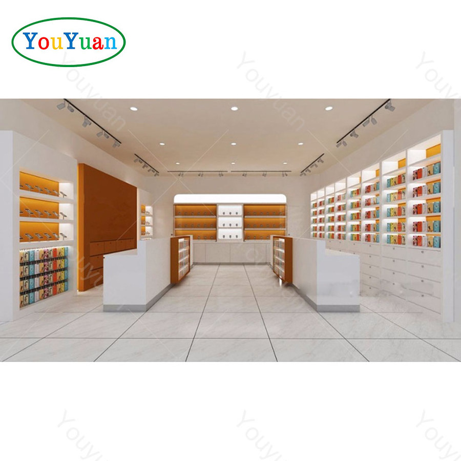 Hot selling phone shop interior design mobile phone showcase cellphone store display