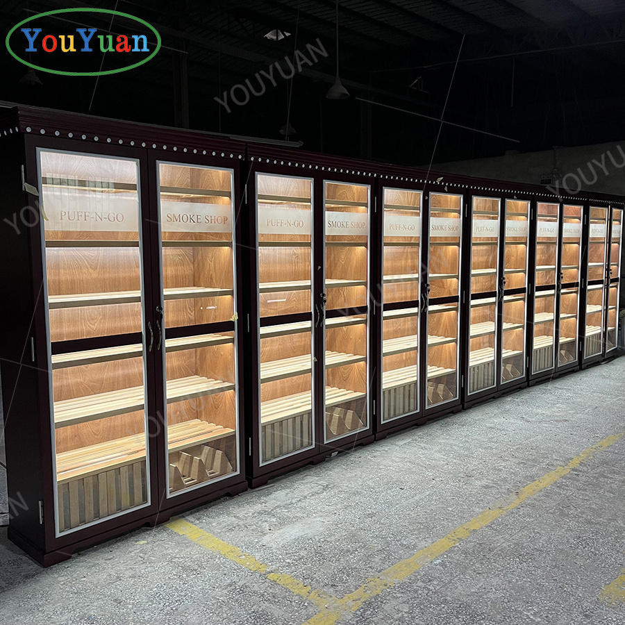 Large spanish cedar wood cigar display cabinet smoke shop display cabinets humidor cigar humidifier cabinet for dubai