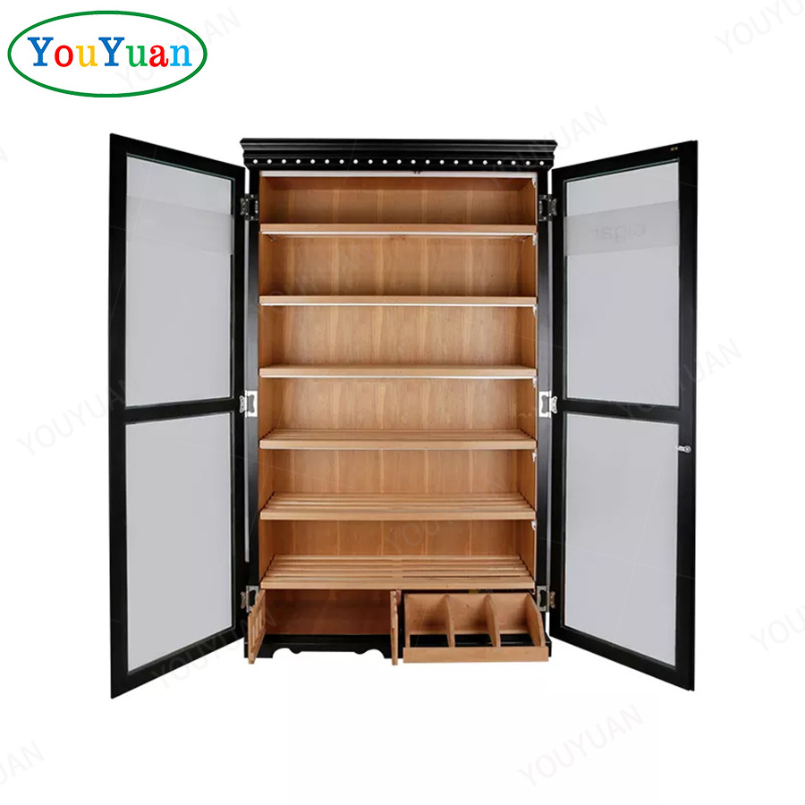 Large spanish cedar wood cigar display cabinet smoke shop display cabinets humidor cigar humidifier cabinet for dubai