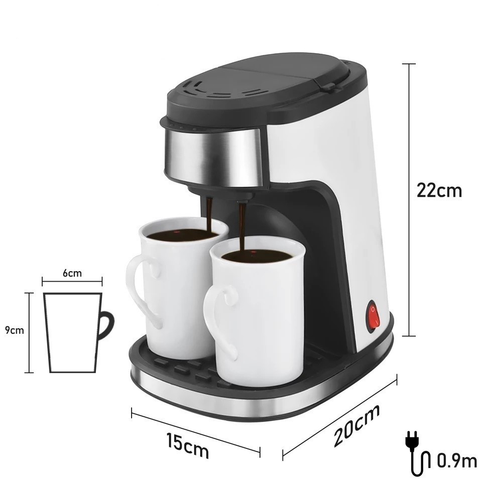 SF-3540 Home 220 Volt Electric Automatic Filter 2-Cup Drip Coffee Maker Set