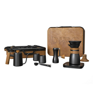 Customizable premium gift box outdoor travel drip coffee set with pour over coffee maker filter kettle manual grinder