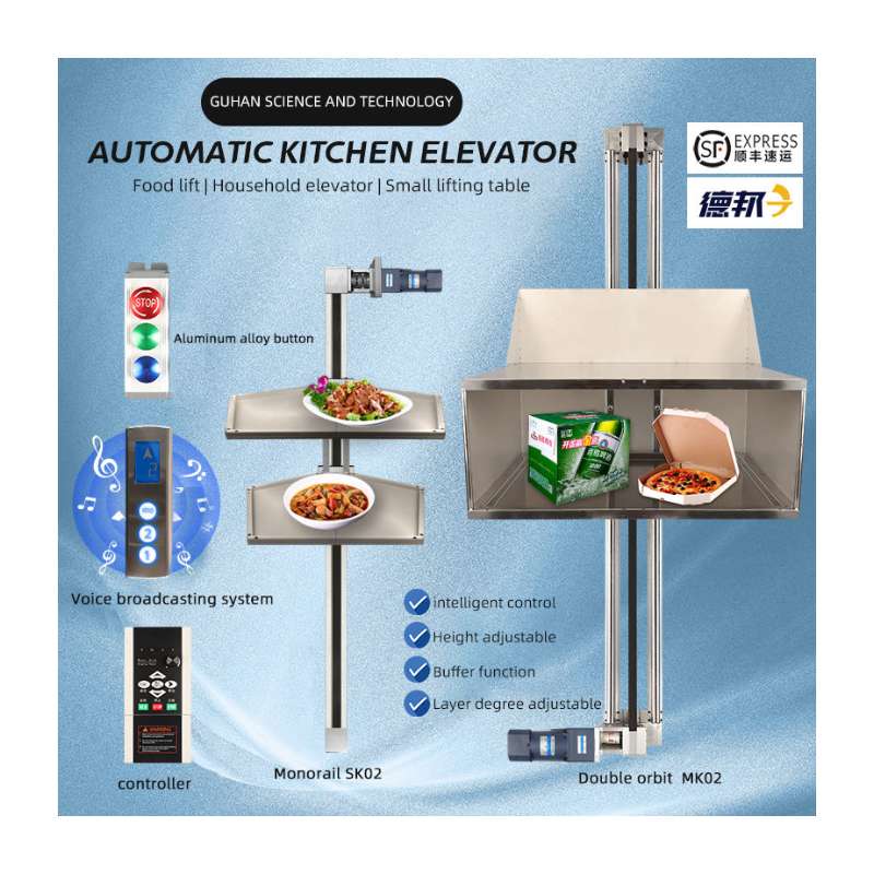 wall mounted restaurant lift platform automatic platform goods kitchen Dumbwaiter food elevator